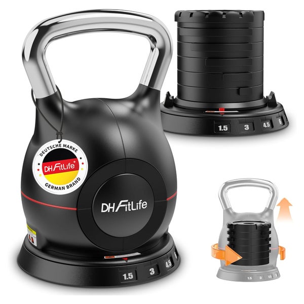 DH FitLife 7-in-1 Verstellbare Kettlebell Set 1,5-10kg 1 St