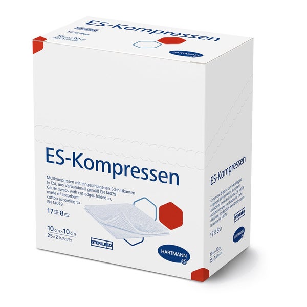 Hartmann ES Mullkompressen steril 10 x 10 cm, 17-fädig, 8-fach 30x50 St