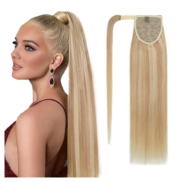 Pferdeschwanz 45cm #18 613 Aschblond＆Gebleichtes Blond 1 St