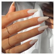 24 Stück Gradient Weiß Oval Kurz Glossy Milchig Fake Nägel f 1 St