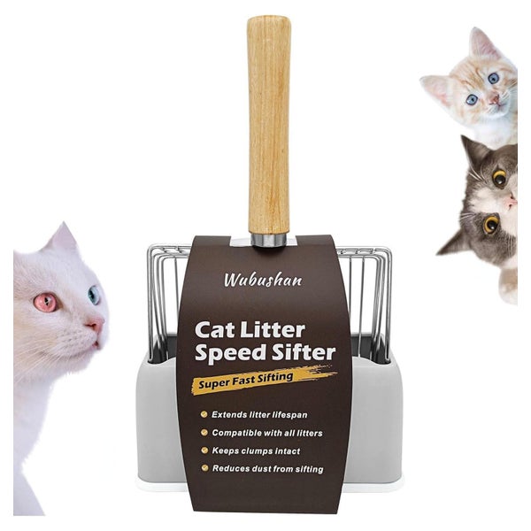 Katzenstreuschaufel Halterung Holzgriff Silber Mit Halterung 1 St