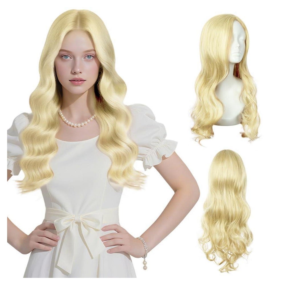 Perücke synthetisch Damen lang lockig gewellt 2PC-66cm-Flach 1 St