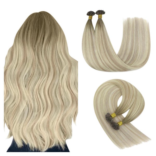 Extensions Echthaar Bondings 50 cm U Tip 1 U Tip 2 Aschblond 1 St