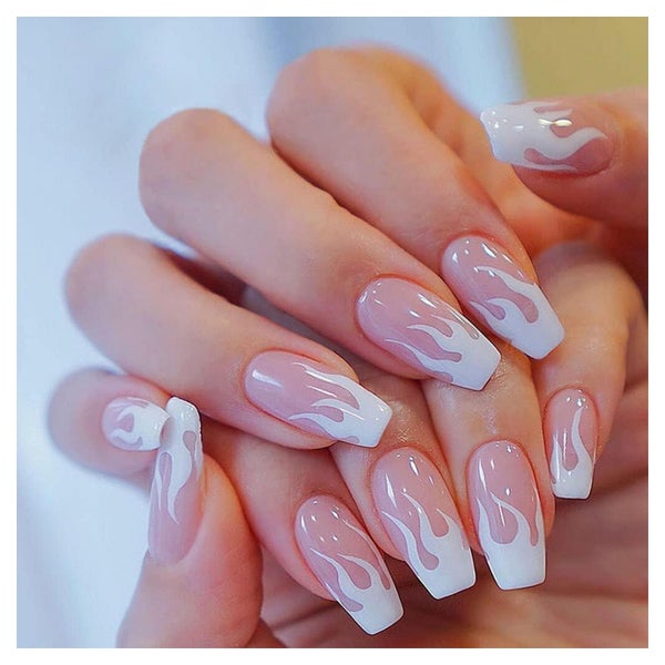 Falschnägel Ballerina Acryl Flamme Mittel 24St Frauen Rosa 1 St