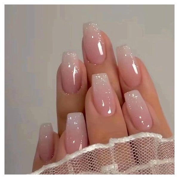 Nagelspitze 24 aufklebbar kurze quadratische French rosa Bal 1 St