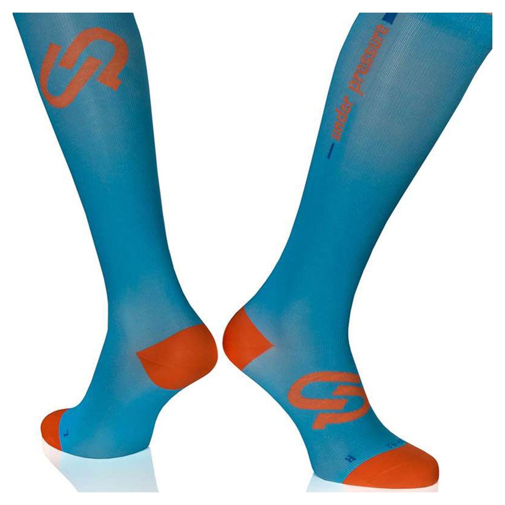 UNDER PRESSURE Ultralight | Sport-Kompressionsstrumpf (1 Paar) 39-42 (Wade: 30-40cm) / blau 2 St