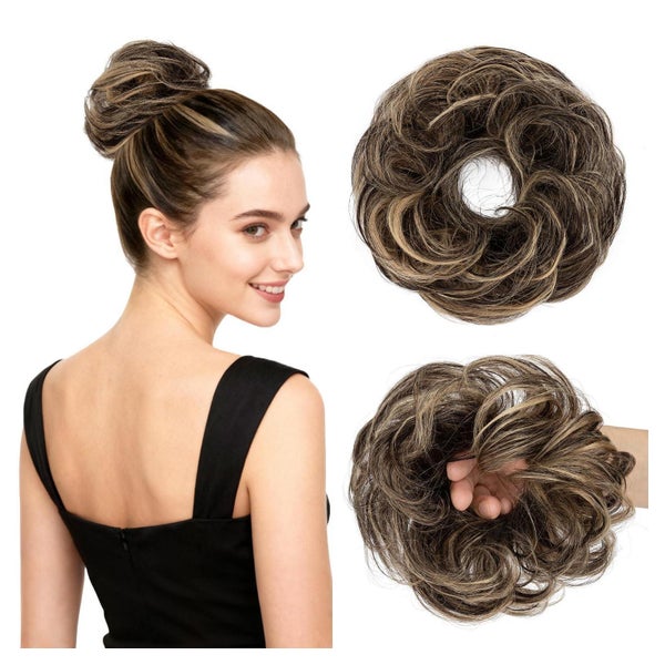 Haarteil Dutt Locken-23g 1BP27 Natürliches Schwarz Dunkelblo 1 St