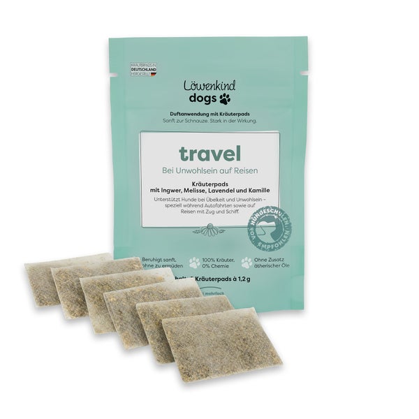 Travel Kräuterpads | bei Reiseübelkeit von Hunden 6 St