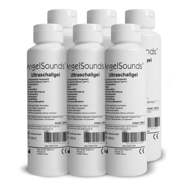 AngelSounds Ultraschallgel 1.500 ml (6 x 250 ml) Fetal-Doppler & Sonographie Gel 6 St