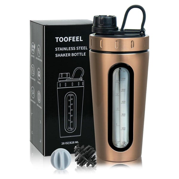 TOOFEEL Edelstahl Shaker Flasche 28 oz Metall Protein-Shaker 1 St