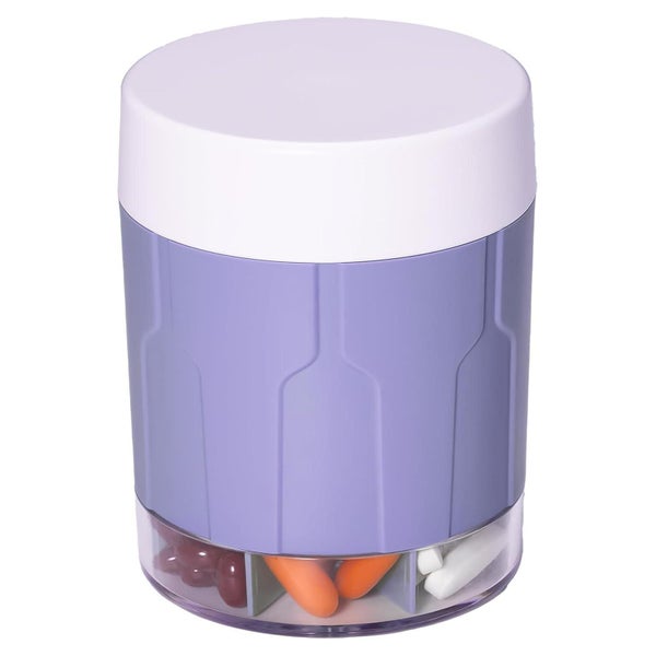 Tablettenbox 7 Tage Fächer Monat 21 Etiketten Violett 1 St