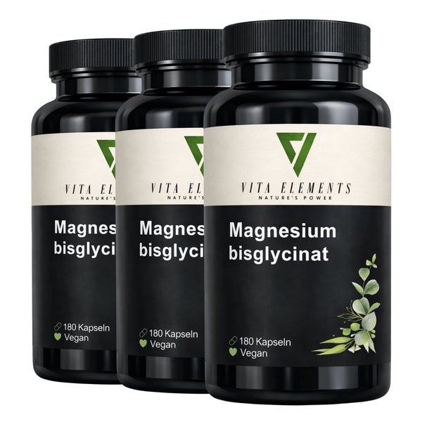 Vita Elements Magnesiumbisglycinat Kapseln 3er Set 180 St