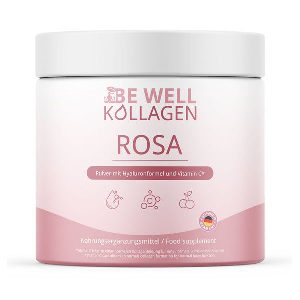 Be Well Kollagen ROSA Pulver mit Hyaluron & Vitamin C 300 g