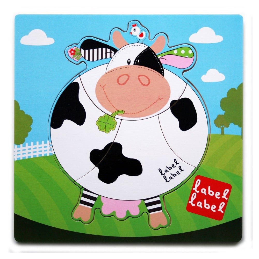 Label-Label Steckpuzzle / Holzpuzzle / Greifpuzzle Kuh 1 St