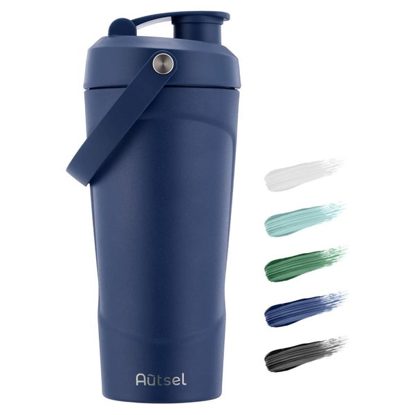 Edelstahl Protein Shaker 750ml mit Kugel Vakuum Isolier Shak 1 St