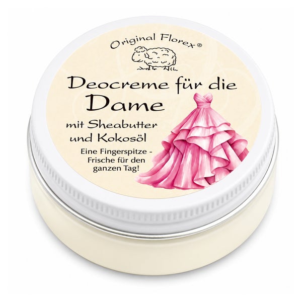 Florex Deocreme für die Dame – Aluminiumfreie Deocreme mit Sheabutter, Kokosöl & Zink | Vegan 40 ml