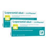 Produktabbildung: Loperamid akut - 1A Pharma® Doppelpack 2X10 St