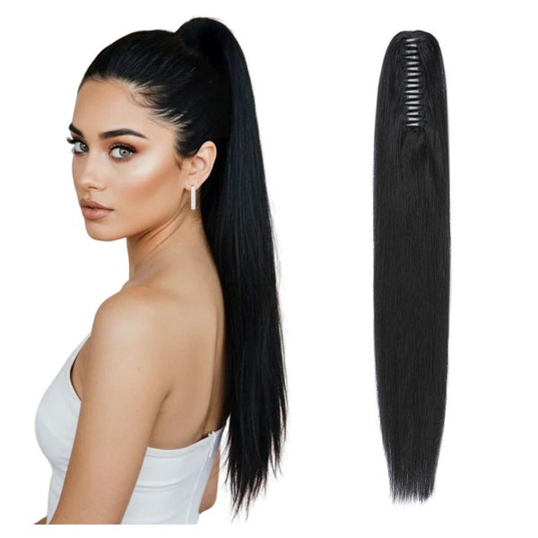 Pferdeschwanz Zopf Clip In Echthaar Glatt Damen 55cm-120g 01 1 St