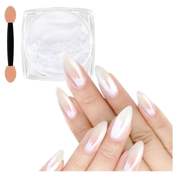 Nagelpulver Chrom Aurora Glitter Spiegeleffekt Perle perlwei 1 St