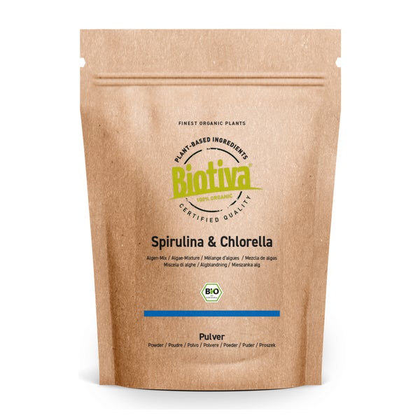 Biotiva Chlorella & Spirulina Pulver Mischung Bio 500 g