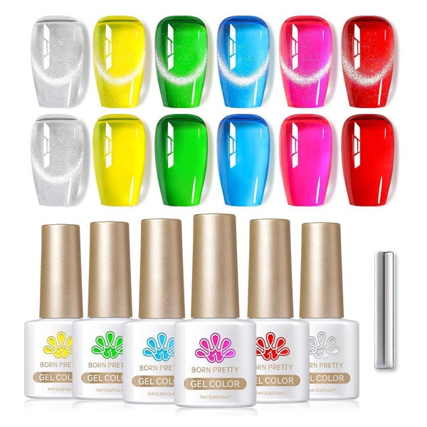 Nagellack UV Gel Silber Transparent LED Soak Glitzer Neon Ic 1 St