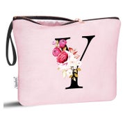 Vavabox Personalisierte Kosmetiktasche A-Z Buchstabe Y, Pink - Ideales Geschenk