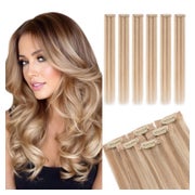 Clip In Extensions Echthaar 6 Stück 12P613 Goldbraun&blond 2 1 St
