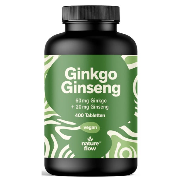 Ginkgo + Ginseng - 400 Tabletten - Nature Flow 400 St
