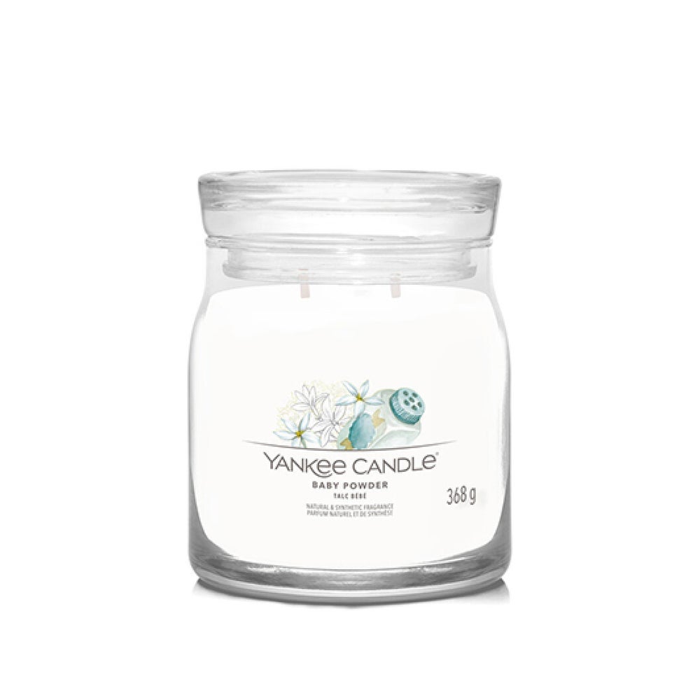 Yankee Candle Baby Powder Signatur Kerze Medium 368 g 1,185 kg