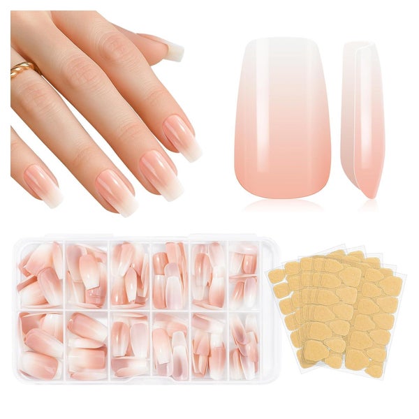Künstliche Fingernägel 120 Stück Rosa Gradient Rechtwinklig 1 St