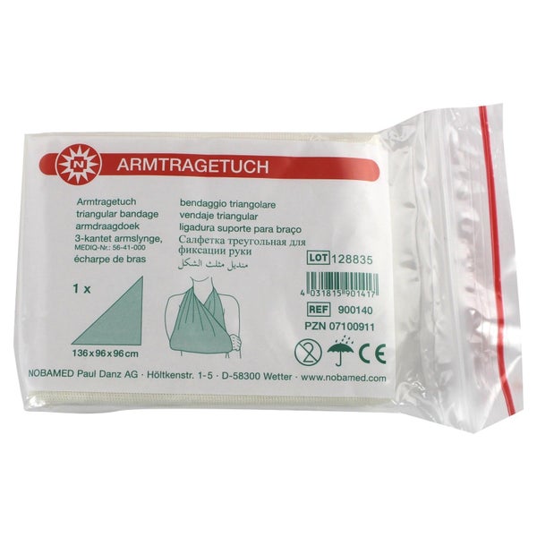 Noba Armtragetuch Dreiecktuch 136 x 96 x 96 cm, weiß, Viskosegewebe 10 St
