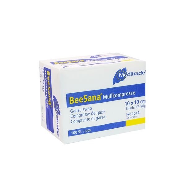 Meditrade BeeSana Mullkompresse unsteril, 8-fach, 10 x 10 cm 100 P