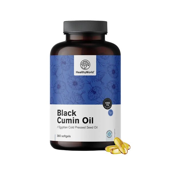 HealthyWorld Schwarzkümmelöl 1000 mg - Kapseln 360 St