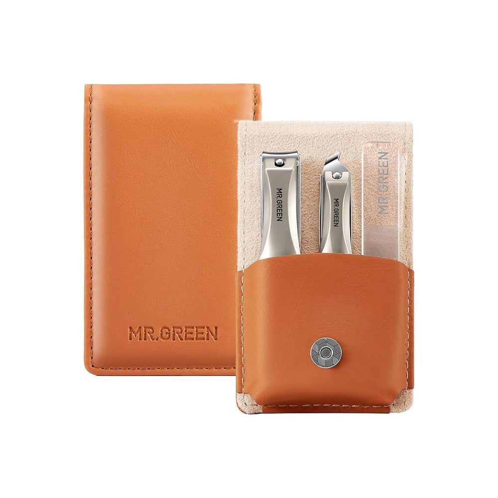 Nagelknipser Set mit Nagelfeile und Ledertasche, hochwertige 1 St