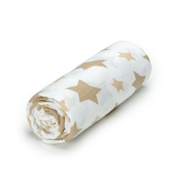T-TOMI Grosses Bambusbadetuch Beige stars 1 St