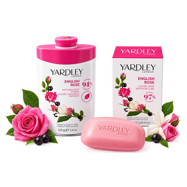 Yardley London English Rose Pflege-Set – Körperpuder & Seife 225 g