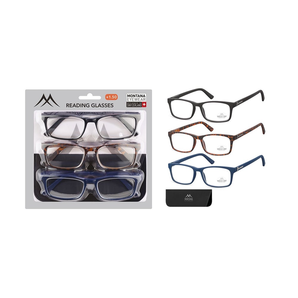 3er Pack Modische Fertiglesebrille +2.00 1 St