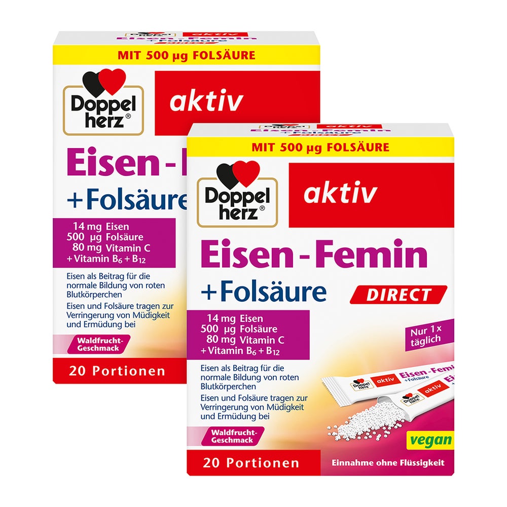 Doppelherz® aktiv Eisen-Femin Direct Doppelpack 2X20 St