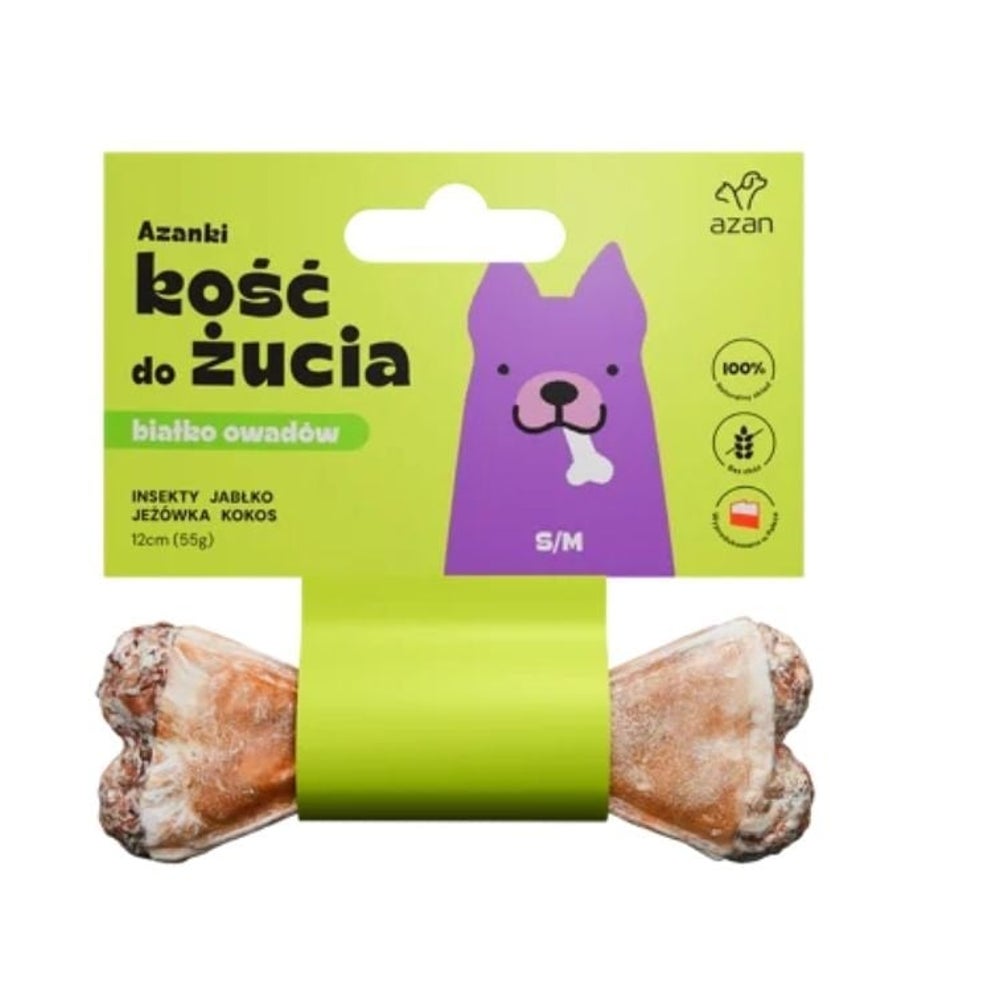 AZANKI Hundeknochen mit Insekten und Kokosnuss S/M 12cm 0,055 kg