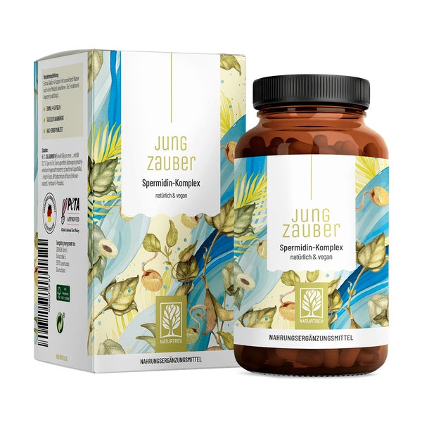 Spermidin-Komplex hochdosiert mit Bifidobakterien, Vitamin B6 und L-Arginin - JUNGZAUBER - 120 vegane Kapseln - NATURTREU® 120 St