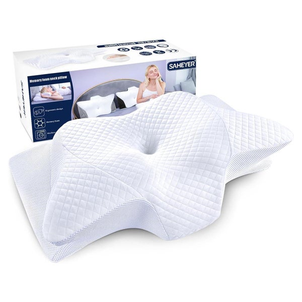 Nackenkissen Memory Foam Nackenstützkissen Weiß 60 x 35,5 x 1 St