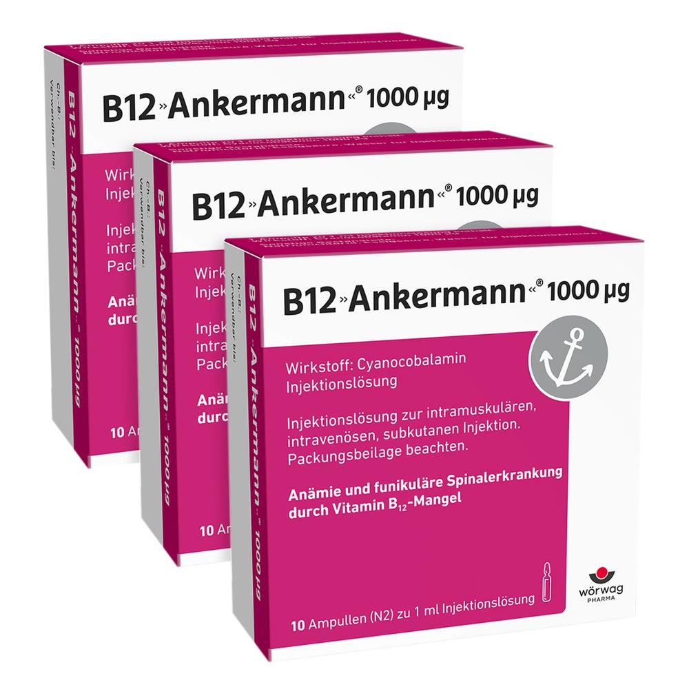 B12 Ankermann Injekt 1000µg - Dreierpack 3X10X1 ml
