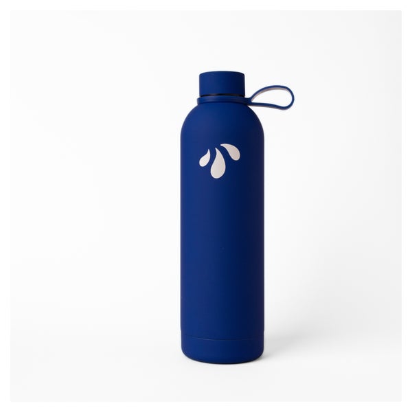 LiqVits Soft-Grip Trinkflasche 750ml Edelstahl, Blau 1 St