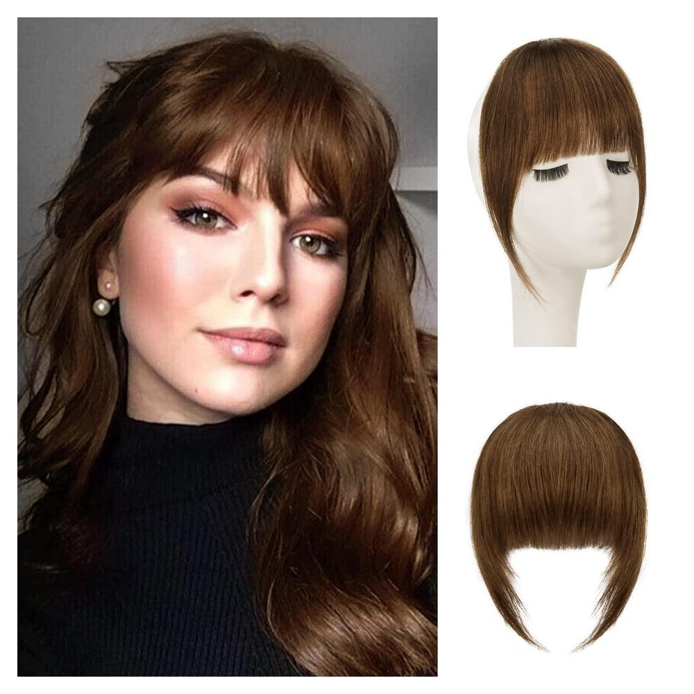 Pony Clip Remy Echthaar Haarverlängerung Tempel French Bangs 1 St