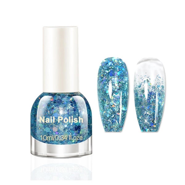 Nagellack Glitzer Blau Schnell Trocknend Blue 1 ml (1er Pack 1 St