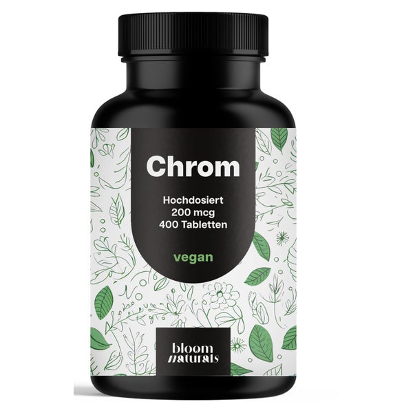 Chrom Picolinat 200 mcg - 400 Tabletten - Bloom Naturals 400 St