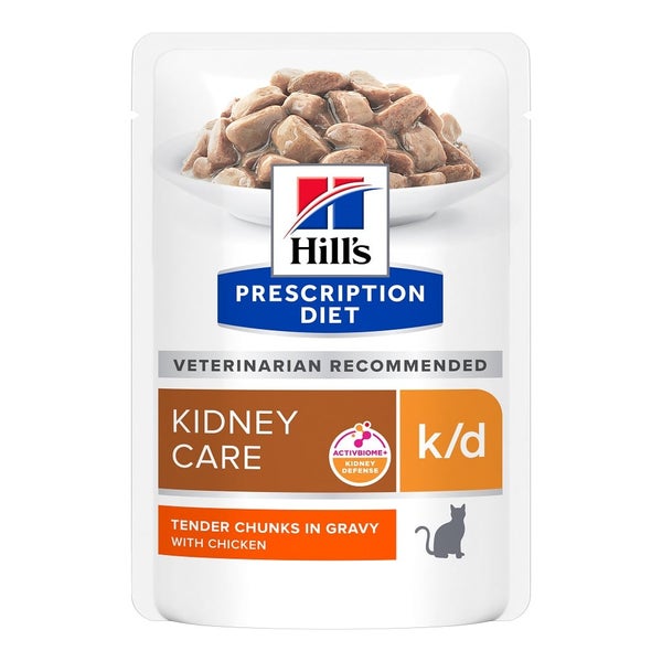 HILL'S Prescription Diet Feline k/d Kidney Care mit Huhn 12x85 g in Beuteln 1,02 kg