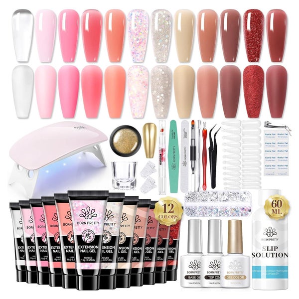 Polygel Set UV Lampe Nagelverlängerung 12 Farben Polygel Sta 1 St