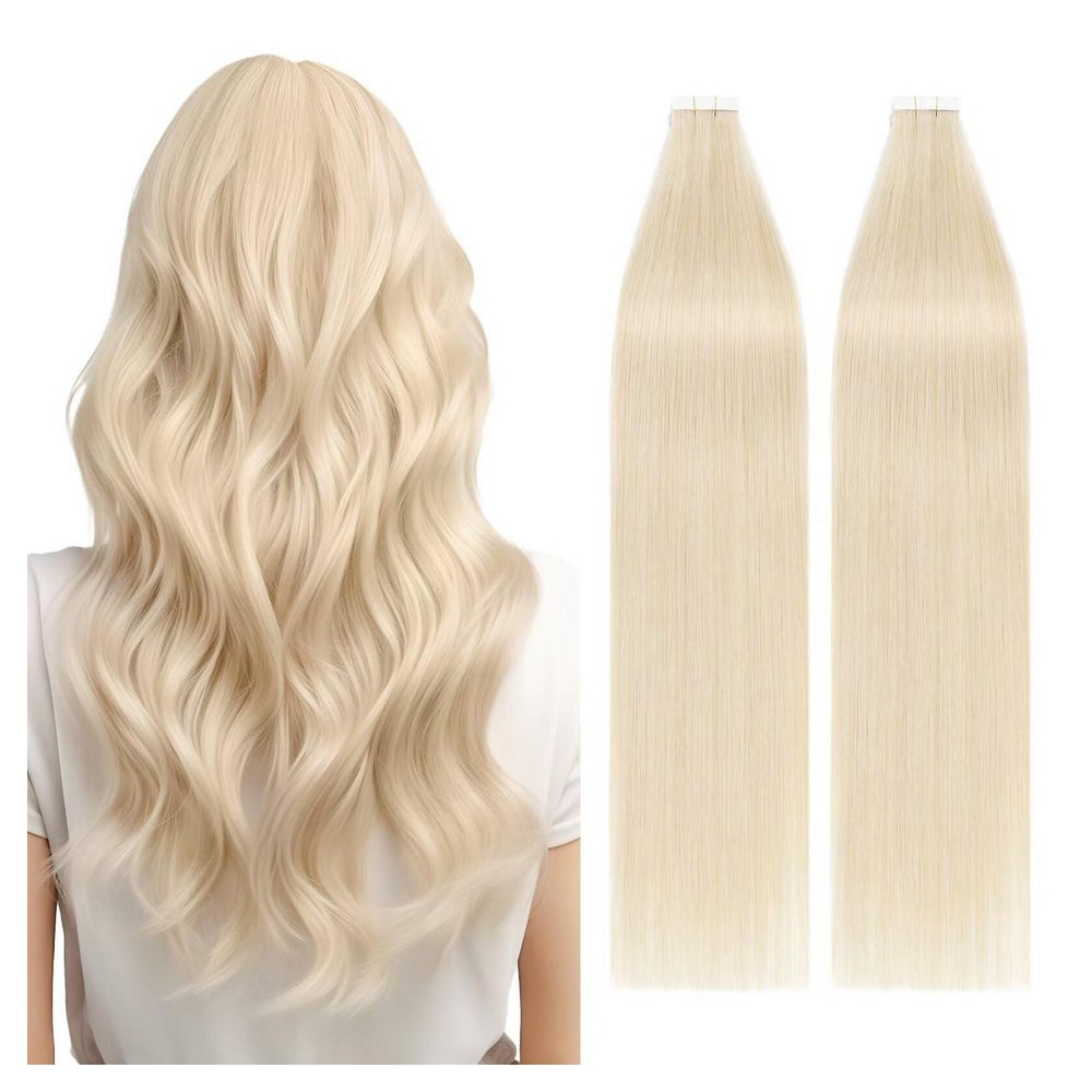 Haarverlängerungen Echthaar Remy Human Hair 100 g 40 cm Weiß 1 St