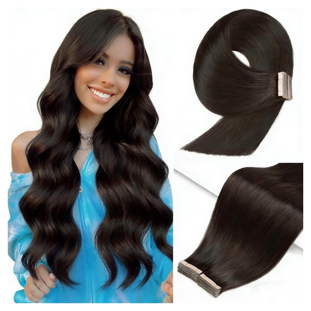 Tape Extensions Echthaar Remy Invisible 55cm 1B# 22inch(55cm 1 St